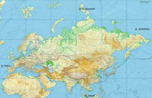 Крайние точки евразии, острова евразии, п-ов евразии, горы евразии) , )