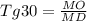 Tg30= \frac{MO}{MD}