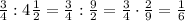 \frac34:4\frac12=\frac34:\frac92=\frac34\cdot\frac29=\frac16