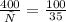 \frac{400}{х} = \frac{100}{35}