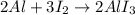 2Al+3I_2\rightarrow 2AlI_3