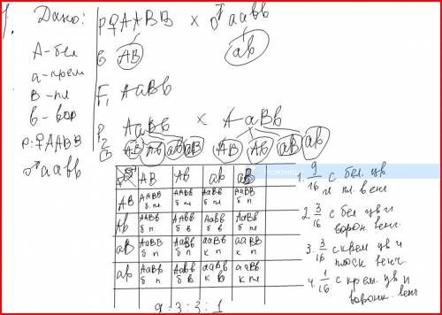 Нужна с по биологи 10 класс. генетика 1. у флоксов белая окраска цветов определяется геном а, кремов