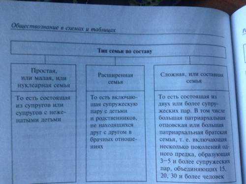 Перечислите представителей расширенной семьи и семьи нуклеарной (ее отметьте красным)