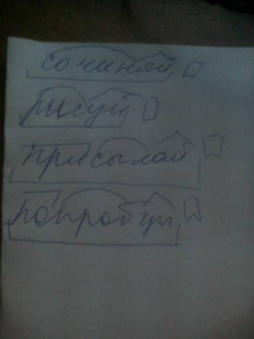 Скажите как сделать морфемный разбор слов: сочиняй, рисуй, присылай, попробуй. основной мой вопрос,