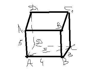 №1 нарисуйте параллелепипед авсда1в1с1д1. даны ас=5 диагональ основания,ав=4,аа1=5. найти объем пара