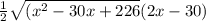 \frac{1}{2} \sqrt{(x^2-30x+226} (2x-30)