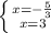 \left \{ {{x=- \frac{5}{3}} \atop {x=3}} \right.