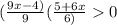 ( \frac{9x-4)}{9}( \frac{5+6x}{6)}0