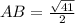 AB=\frac{\sqrt{41}}{2}