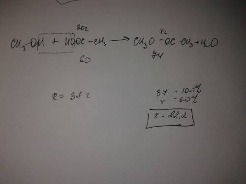 Рассчитать массу сложного эфира, полученного при взаимодействии 30 г уксусной к-ты с избытком метано