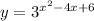 y=3^{x^2-4x+6}