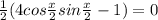 \frac{1}{2}(4cos \frac{x}{2}sin \frac{x}{2}-1 )=0