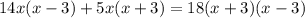 14x(x-3)+5x(x+3)=18(x+3)(x-3)