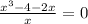 \frac{x^3-4-2x}{x} =0