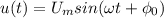 u(t)=U_msin( \omega t+\phi_0)