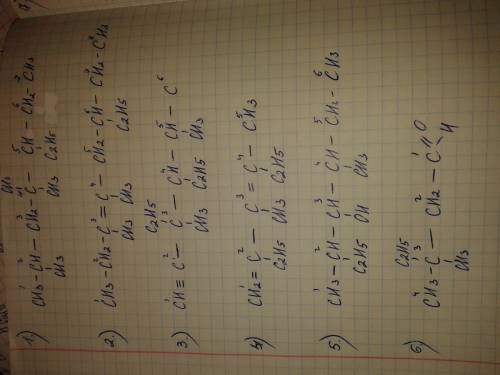 Составить структурные формулы 1) 2,4,4 триметил-5- этилгептан 2) 3,4диметил-6- этилоктен-3 3) 3,5-ди