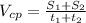 V_{cp} = \frac{S_1+S_2}{t_1 + t_2}