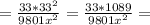 = \frac{33*33^2}{9801x^2}= \frac{33*1089}{9801x^2}=