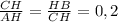 \frac{CH}{AH} = \frac{HB}{CH} =0,2