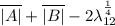 \overline{|A|}+\overline {|B|} - 2\lambda_{12}^{ \frac{1}{ 4 }