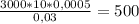 \frac{3000*10*0,0005}{0,03} = 500