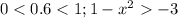 0<0.6<1; 1-x^2 -3