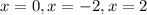 x=0, x=-2, x=2