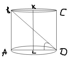 Диагональ осевого сечения цилиндра равна 12 и образует с плоскостью основания угол 30 град найти sбо