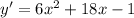 y'=6x^{2}+18x-1