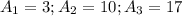 A_1=3;A_2=10;A_3=17