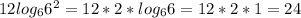 12log_66^2=12*2*log_66=12*2*1=24