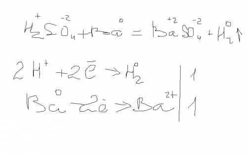 Напишите уравнения реакций окисления концентрированной серной кислотой ba. составьте схемы электронн