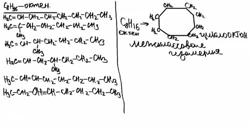 Составит формулу всех возможных изомеров углеводорода состава c8h16