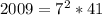 2009=7^2*41