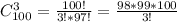 C_{100}^3= \frac{100!}{3!*97!}= \frac{98*99*100}{3!}