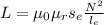 L=\mu_0 \mu_rs_e \frac{N^2}{l_e}