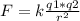 F=k \frac{q1*q2}{r ^{2} }