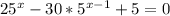 25^x-30*5^{x-1}+5=0