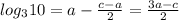 log_3 10=a-\frac{c-a}{2}=\frac{3a-c}{2}