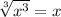 \sqrt[3]{x^3}=x