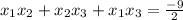 x_1x_2+x_2x_3+x_1x_3=\frac{-9}{2}