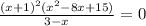 \frac{(x+1)^2(x^2-8x+15)}{3-x} =0