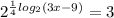 2^ {\frac{1}{4}log_{2}(3x-9)}=3