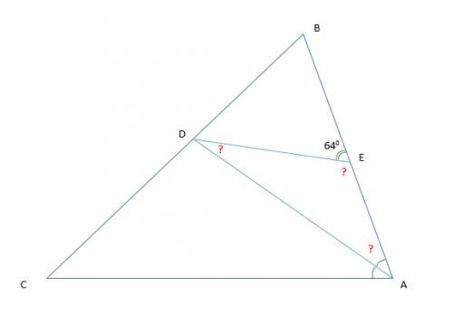 Отрезок ad- биссектриса треугольника abc. из точки d проведена прямая , пересекающая сторону ab в то