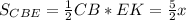 S_{CBE}= \frac{1}{2}CB*EK= \frac{5}{2}x