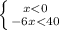 \left \{ {{x < 0} \atop {-6x<40}} \right.