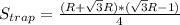 S_{trap}=\frac{(R+\sqrt{3}R)*(\sqrt{3}R-1)}{4}