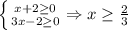 \left \{ {{x+2 \geq 0} \atop {3x-2 \geq 0}} \Rightarrow x \geq \frac{2}{3}