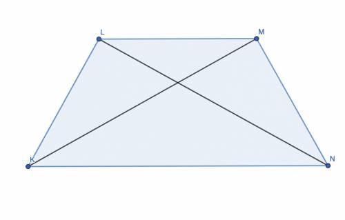 Ввыпуклом четырёхугольнике klmn с диагоналями ln и km на сто- роны mn и kl опущены соответственно вы