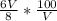 \frac{6V}{8}*\frac{100}{V}